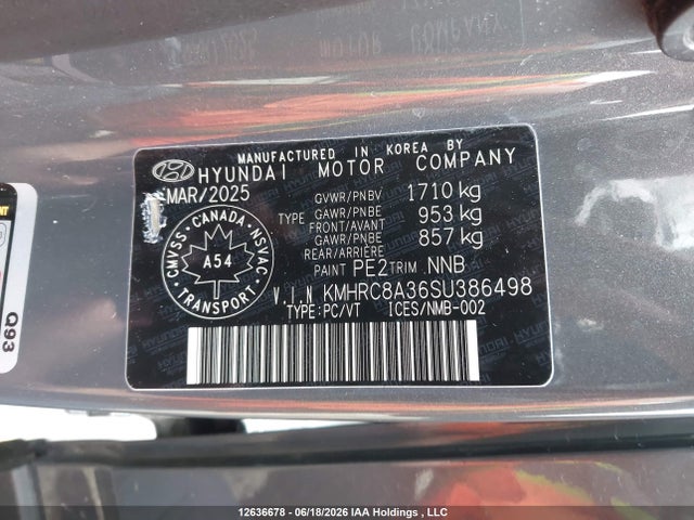 Продажа на аукционе авто 2025 Hyundai Venue Sel/limited, vin: KMHRC8A36SU386498, номер лота: 12636678