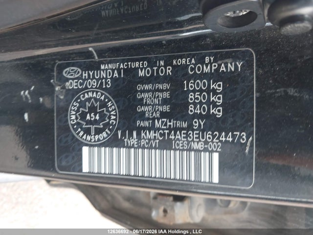 Hyundai ACCENT GL 2014 KMHCT4AE3EU624473 Image 9