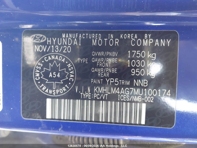 Продажа на аукционе авто 2021 Hyundai Elantra Preferred Ivt, vin: KMHLM4AG7MU100174, номер лота: 12630578