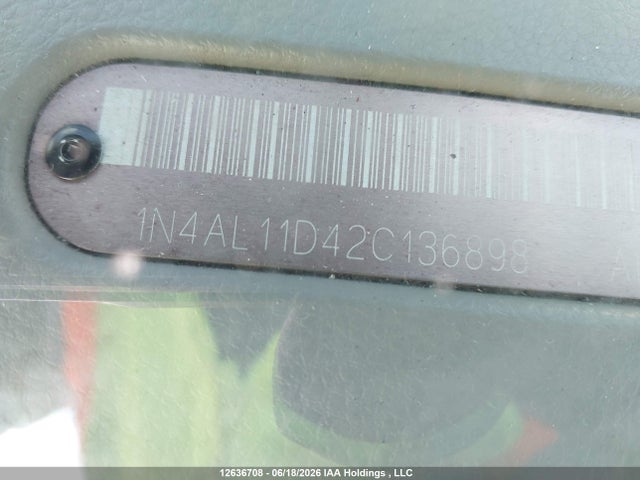 12636708 :رقم المزاد ، 1N4AL11D42C136898 vin ، 2002 Nissan Altima 2.5 Base/2.5 S/2.5 Sl مزاد بيع