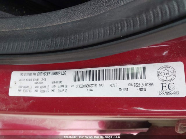 2013 Chrysler 200 Lx მანქანა იყიდება აუქციონზე, vin: 1C3CCBAB4DN667781, აუქციონის ნომერი: 12636739