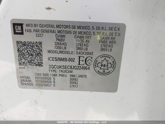 Chevrolet Silverado 1500 Ltz 2018 3GCUKSEC8JG224964 Image 19