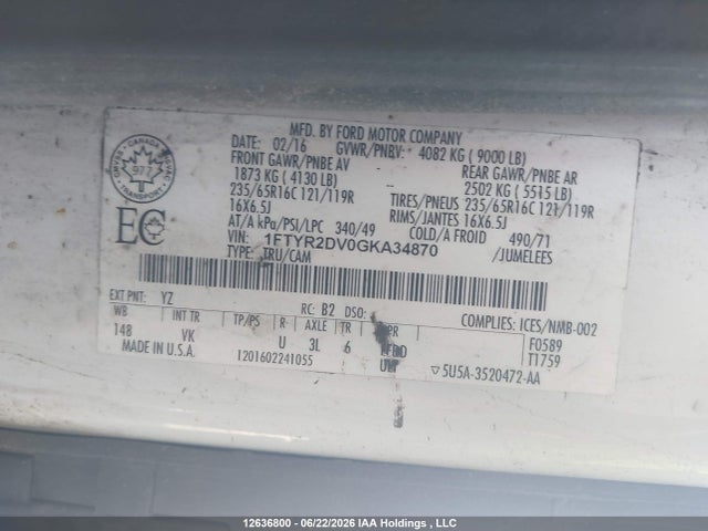 Ford Transit-250 2016 1FTYR2DV0GKA34870 Image 17