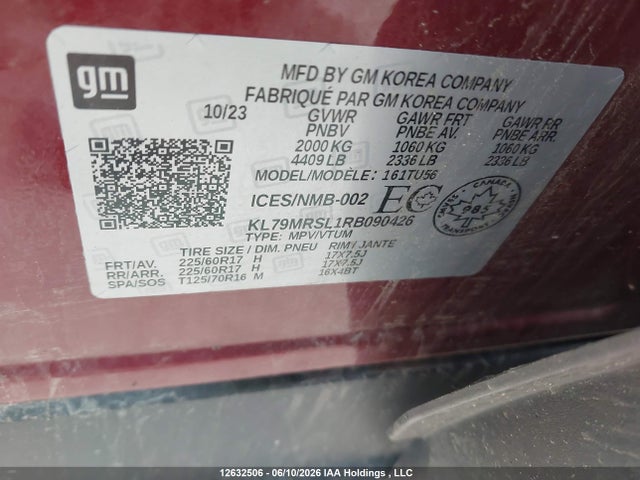 Продажа на аукционе авто 2024 Chevrolet Trailblazer Lt, vin: KL79MRSL1RB090426, номер лота: 12632506