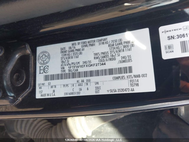 Ford F-150 Xlt 2016 1FTFW1EFXGKF27344 Image 9