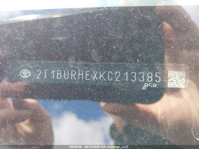 2019 Toyota Corolla Le მანქანა იყიდება აუქციონზე, vin: 2T1BURHEXKC213385, აუქციონის ნომერი: 12636849