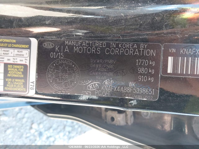 Продаж на аукціоні авто 2015 Kia Forte, vin: KNAFX4A88F5398651, номер лоту: 12636850