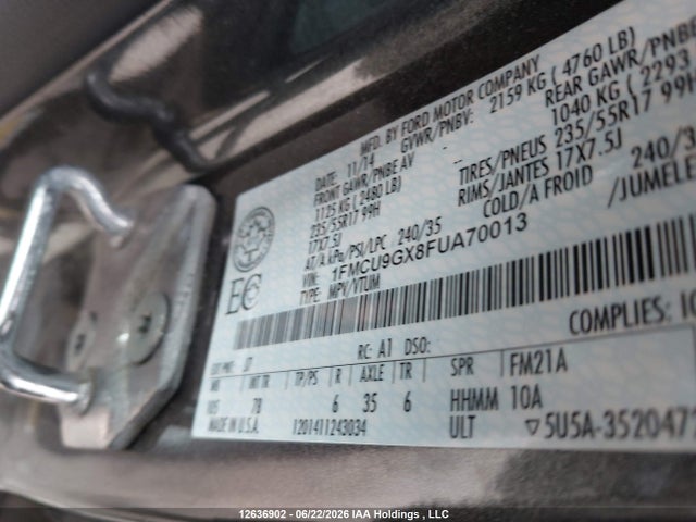 Ford ESCAPE SE 2015 1FMCU9GX8FUA70013 Image 9