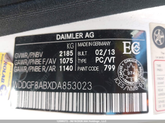Aukcja sprzedaży 2013 Mercedes-benz C 300 4matic, vin: WDDGF8ABXDA853023, numer aukcji: 12599372