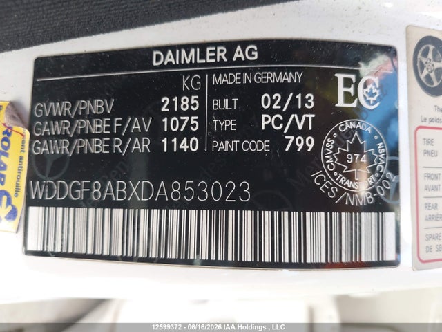 Aukcja sprzedaży 2013 Mercedes-benz C 300 4matic, vin: WDDGF8ABXDA853023, numer aukcji: 12599372