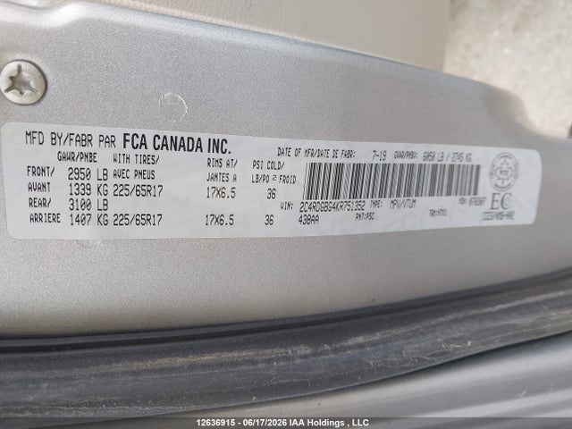 Dodge Grand Caravan Se 2019 2C4RDGBG4KR751352 Image 18