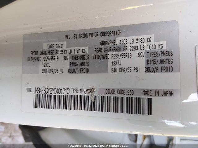 Mazda CX-5 2021 JM3KFBDY2M0401713 Image 9