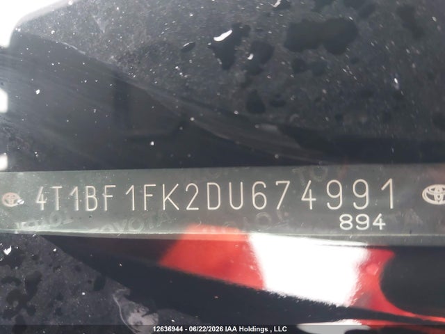 2013 Toyota Camry L/se/le/xle მანქანა იყიდება აუქციონზე, vin: 4T1BF1FK2DU674991, აუქციონის ნომერი: 12636944