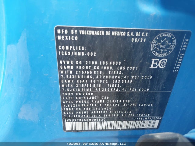 3VVUX7B25RM096630 Volkswagen TAOS SE
