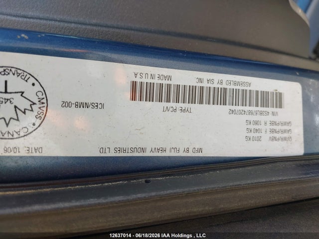 Aukcja sprzedaży 2007 Subaru Legacy 2.5 Gt, vin: 4S3BL676874207042, numer aukcji: 12637014