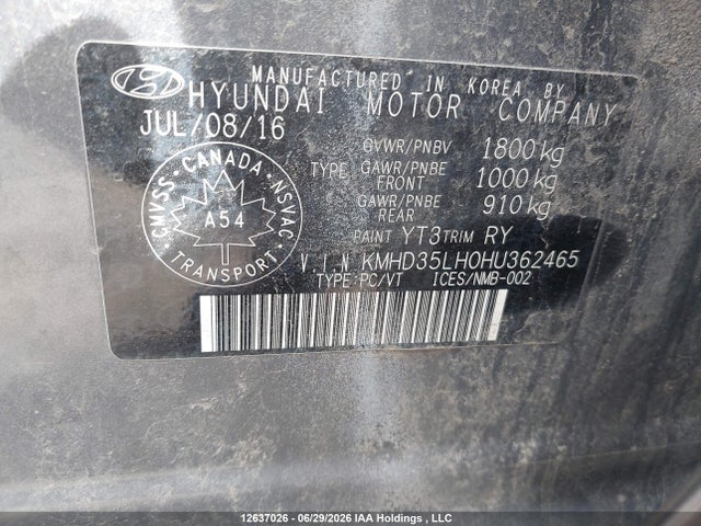 Продаж на аукціоні авто 2017 Hyundai Elantra Gt Gls Tech, vin: KMHD35LH0HU362465, номер лоту: 12637026