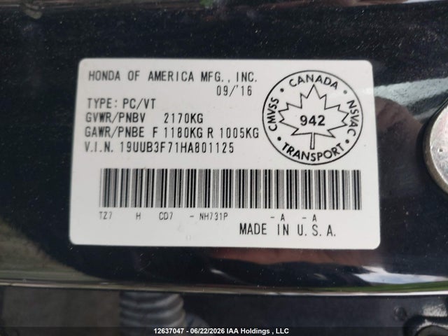 Продаж на аукціоні авто 2017 Acura Tlx Elite, vin: 19UUB3F71HA801125, номер лоту: 12637047