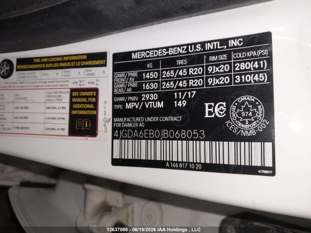 Продаж на аукціоні авто 2018 Mercedes-benz Amg Gle 43 4matic, vin: 4JGDA6EB0JB068053, номер лоту: 12637088
