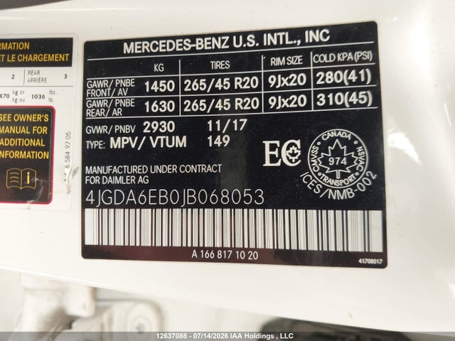 Продаж на аукціоні авто 2018 Mercedes-benz Amg Gle 43 4matic, vin: 4JGDA6EB0JB068053, номер лоту: 12637088