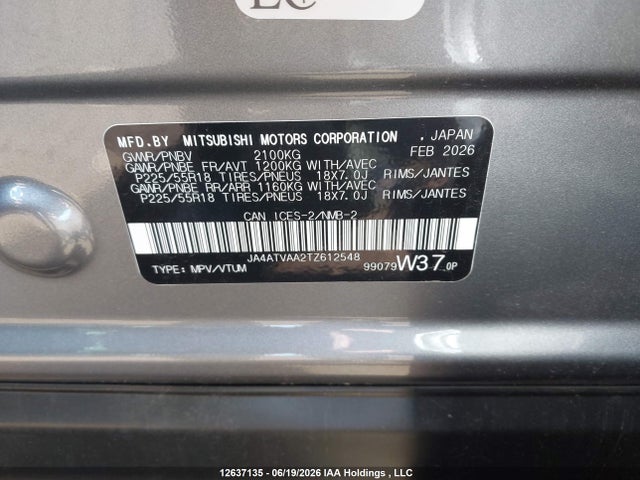 Aukcja sprzedaży 2026 Mitsubishi Eclipse, vin: JA4ATVAA2TZ612548, numer aukcji: 12637135