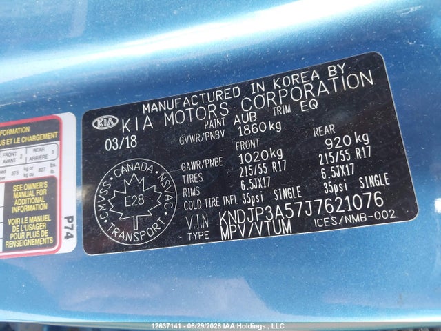 KIA Soul Ex/ex Premium/ex Tech/ex+ 2018 KNDJP3A57J7621076 Image 20