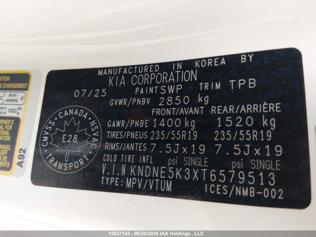 KIA Carnival Sx/sx+ 2026 KNDNE5K3XT6579513 Image 9