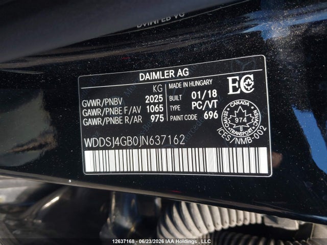 Продажа на аукционе авто 2018 Mercedes-benz Cla 250 4matic, vin: WDDSJ4GB0JN637162, номер лота: 12637168