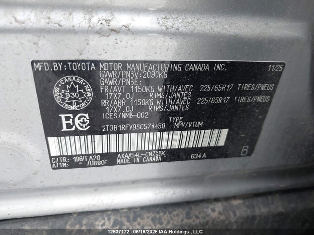 Toyota RAV4 LE 2025 2T3B1RFV9SC574450 Image 9