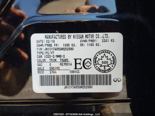 Infiniti Q50 2016 JN1CV7AR5GM252580 Image 9