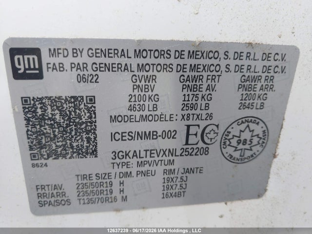 GMC Terrain Sle 2022 3GKALTEVXNL252208 Image 19