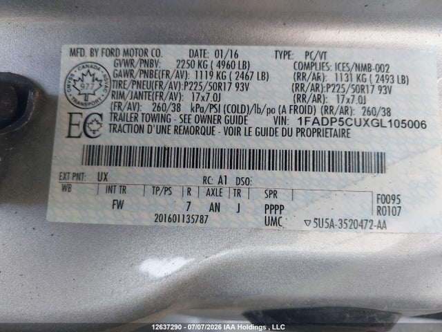 Ford C-max Energi Sel 2016 1FADP5CUXGL105006 Image 18
