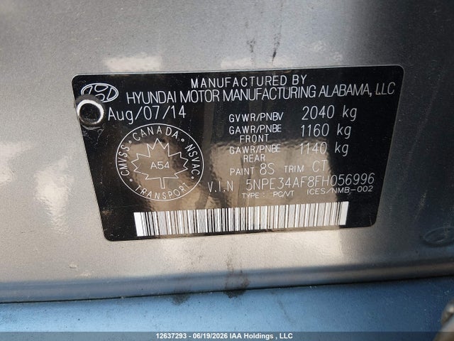 Продажа на аукционе авто 2015 Hyundai Sonata Sport/limited, vin: 5NPE34AF8FH056996, номер лота: 12637293