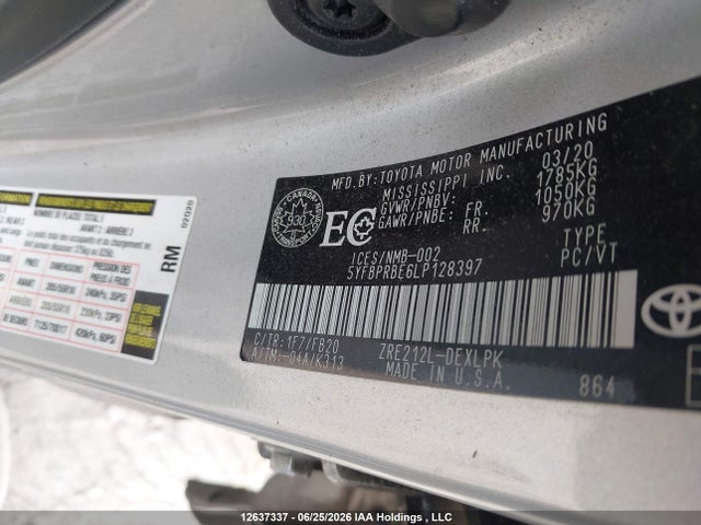Toyota COROLLA LE 2020 5YFBPRBE6LP128397 Image 9