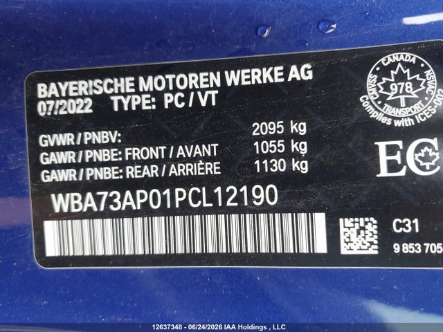 WBA73AP01PCL12190 BMW 430i Xdrive