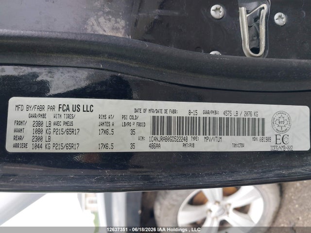 2016 Jeep Patriot მანქანა იყიდება აუქციონზე, vin: 1C4NJRAB0GD522248, აუქციონის ნომერი: 12637351