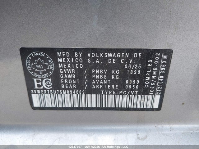 Volkswagen JETTA SE 2025 3VWEX7BU7SM094689 Image 9