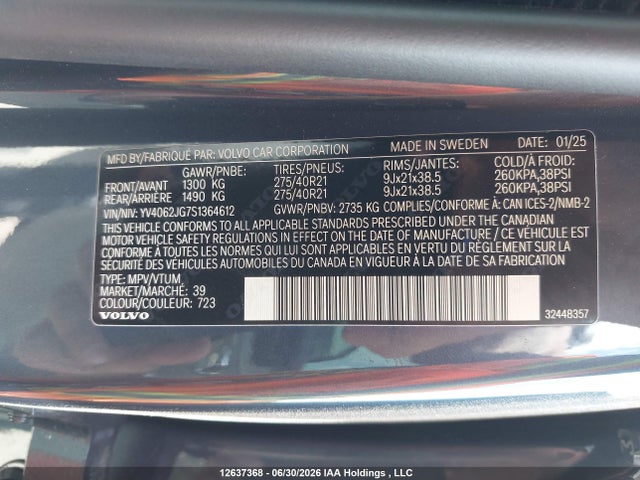 YV4062JG7S1364612 Volvo Xc90 B6 Ultra Bright Theme 6-seater