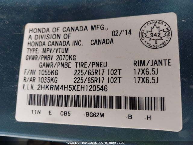 Honda CR-V EX 2014 2HKRM4H5XEH120546 Image 19