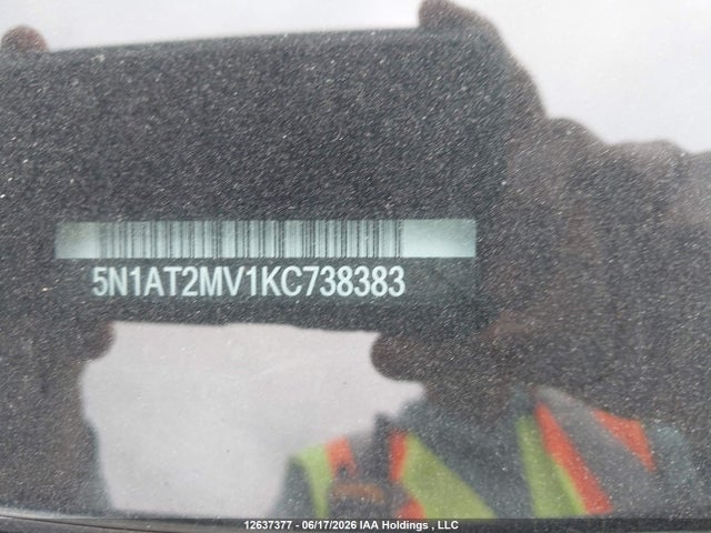 12637377 :رقم المزاد ، 5N1AT2MV1KC738383 vin ، 2019 Nissan Rogue S/sl/sv مزاد بيع