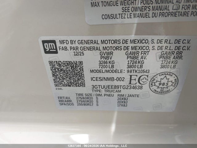 GMC SIERRA 1500 2026 3GTUUEE89TG234638 Image 9