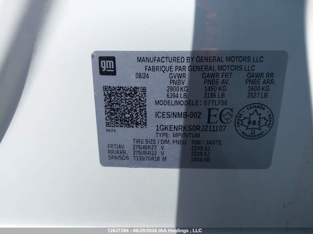 GMC Acadia Denali 2024 1GKENRKS0RJ211107 Image 9