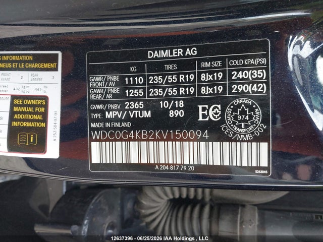 WDC0G4KB2KV150094 Mercedes-Benz Glc 300 4matic
