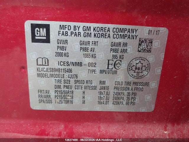 KL4CJESB9HB115406 Buick Encore Preferred