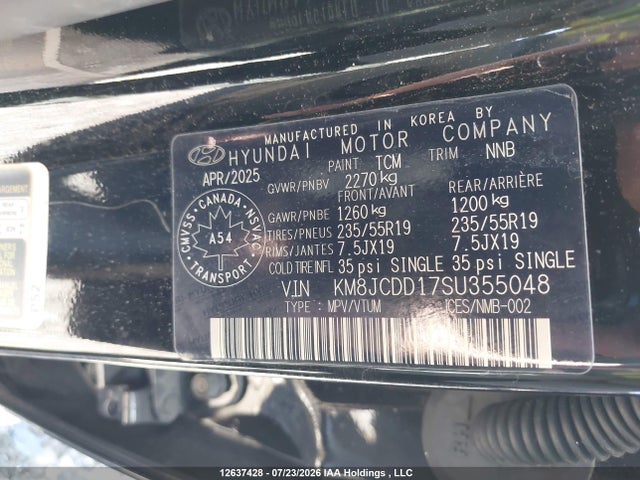 Продаж на аукціоні авто 2025 Hyundai Tucson N-line Hybrid Awd, vin: KM8JCDD17SU355048, номер лоту: 12637428