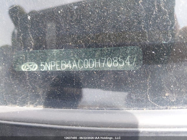 Aukcja sprzedaży 2013 Hyundai Sonata Gls, vin: 5NPEB4AC0DH708547, numer aukcji: 12637455