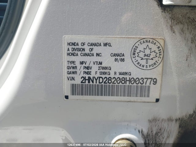 2008 Acura Mdx მანქანა იყიდება აუქციონზე, vin: 2HNYD28208H003779, აუქციონის ნომერი: 12637496
