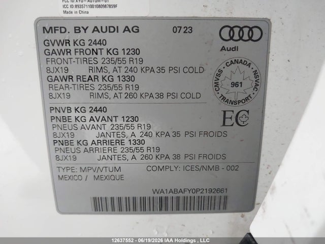 WA1ABAFY0P2192661 Audi Q5 40 Komfort