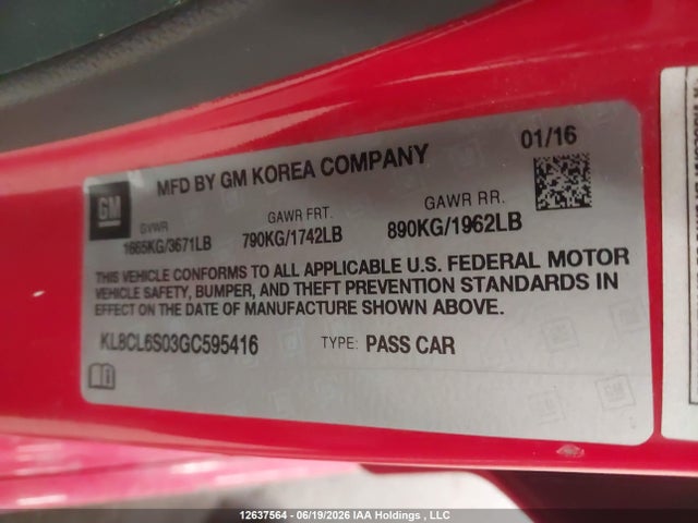 Chevrolet Spark 2016 KL8CL6S03GC595416 Image 19