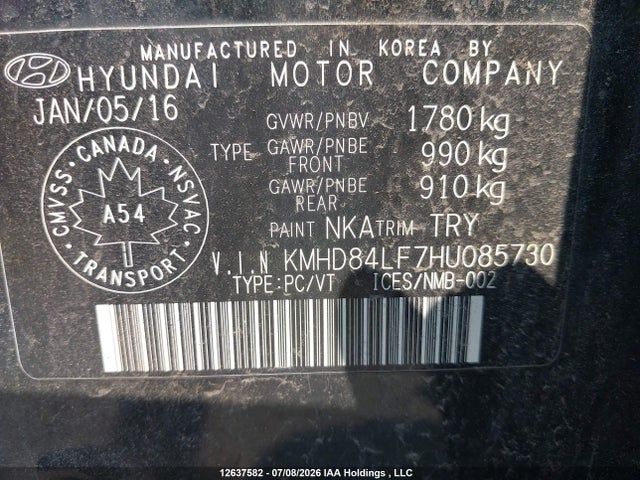 Продаж на аукціоні авто 2017 Hyundai Elantra Gl, vin: KMHD84LF7HU085730, номер лоту: 12637582