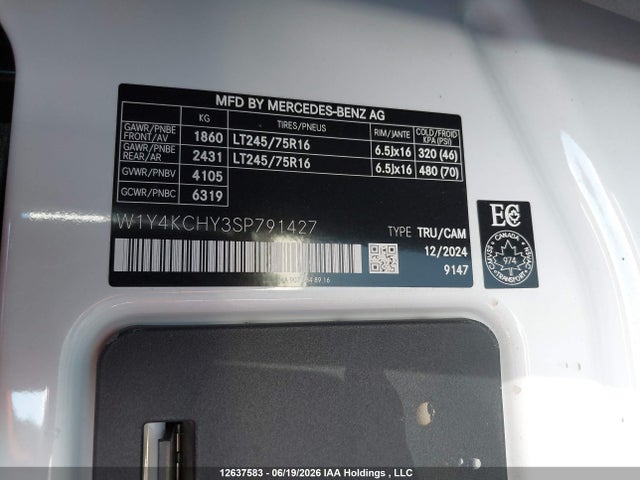 W1Y4KCHY3SP791427 Mercedes-Benz Sprinter 2500